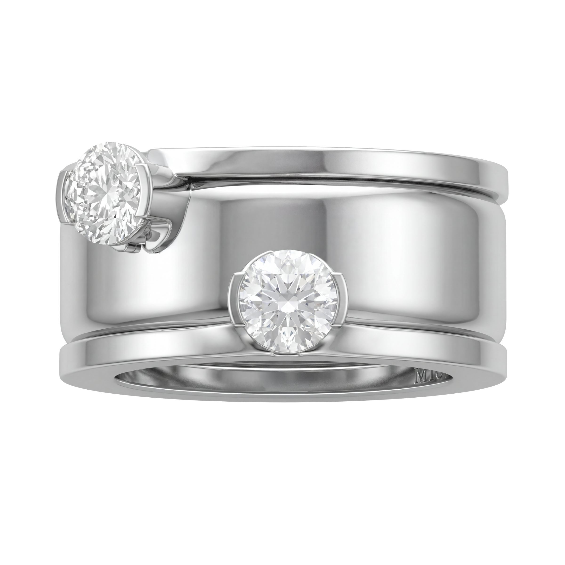 MIONA LUXURY Aufsteckring in 925 Silber mit zwei Diamanten