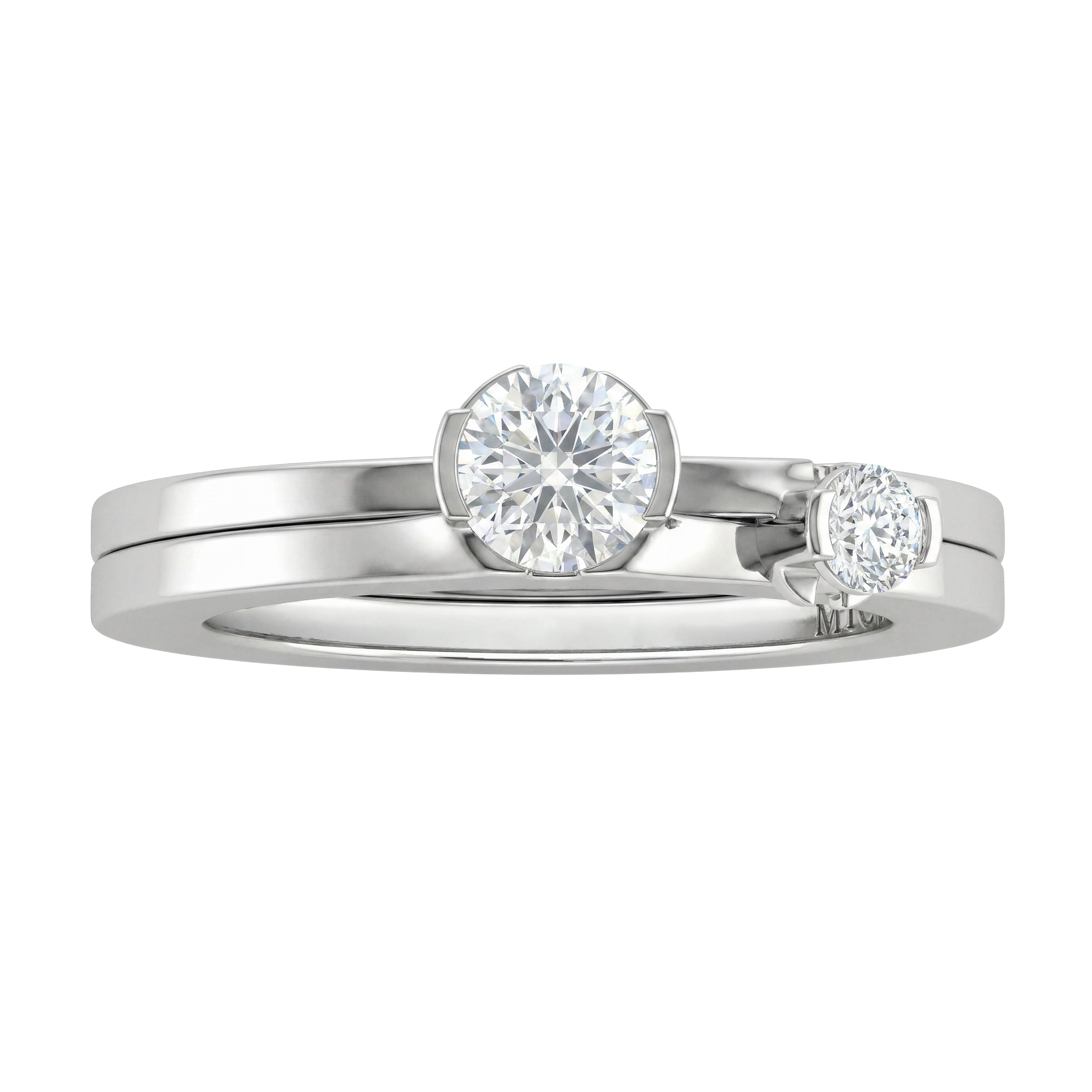 MIONA PREMIUM Aufsteckring in 925 Silber mit zwei Diamanten