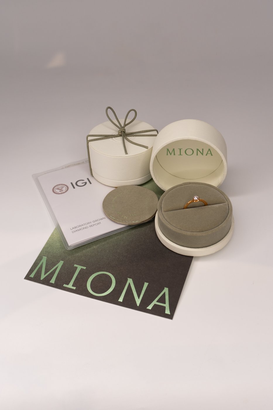 MIONA-Box mit IGI-Zertifikat (Laboratory Grown Diamond Report)