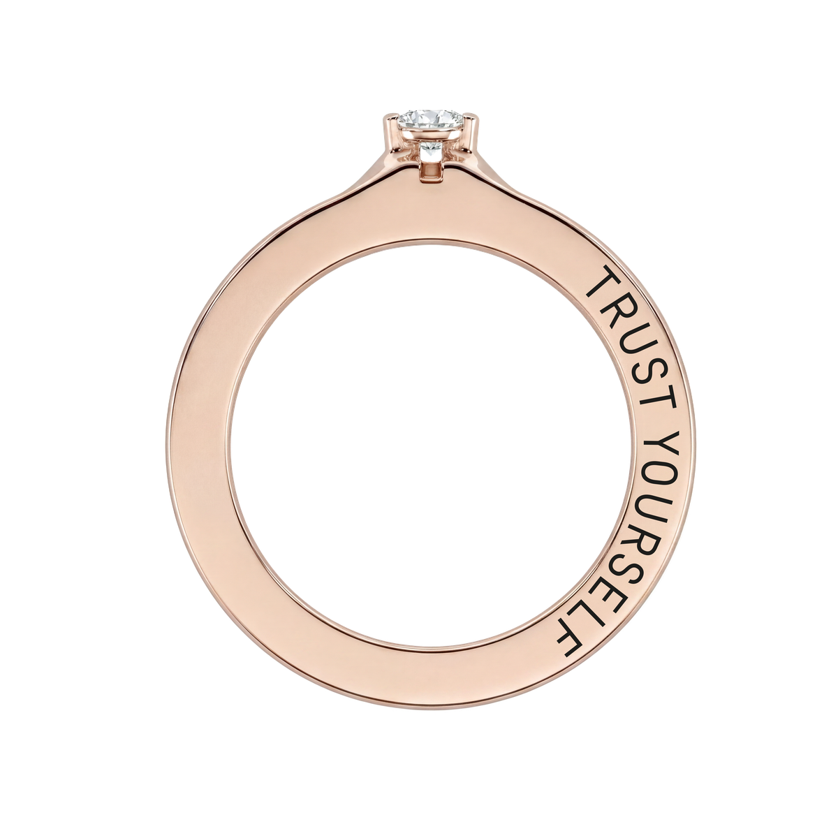 MIONA Ring mit Gravur trust yourself in rose