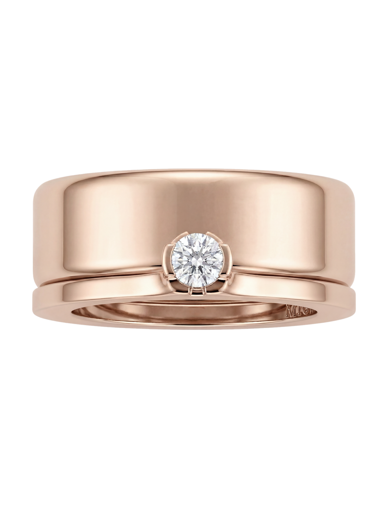 MIONA Aufsteckring in Roségold auf dem Smart Ring, freigestellt