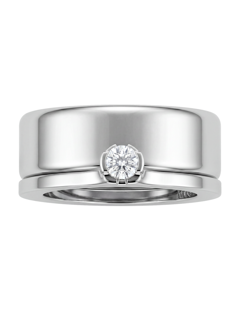 MIONA Aufsteckring in Silber auf dem Smart Ring, freigestellt